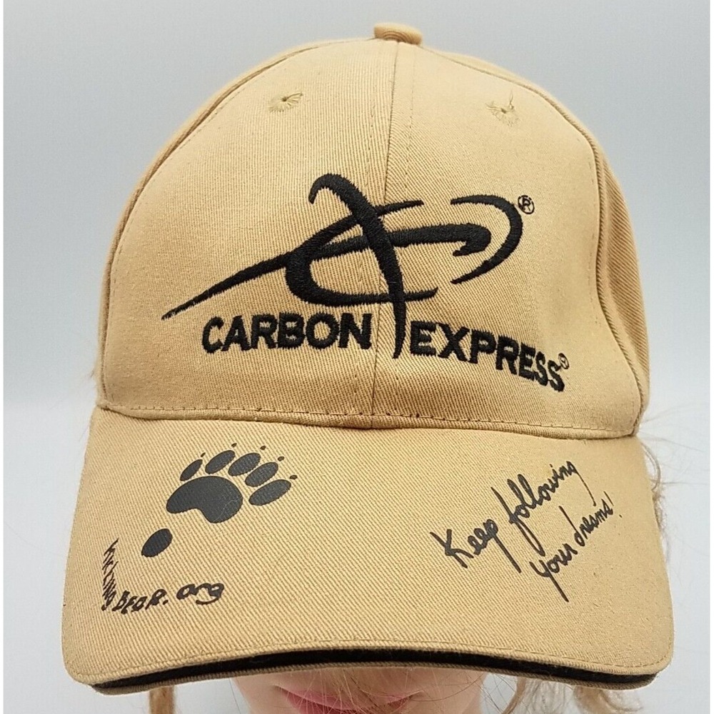 Gander Mountain Carbon Express Hat Cap Kicking Bear Follow Your Dreams Adj